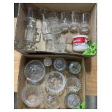 CLEAR GLASS BOWLS, TRINKET BOXES, DRINKING GLASSES