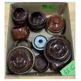 BROWN GLAZED STONEWARE SERVING BOWLS ï¿½ BOX