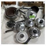 POTS AND PANS, WEAR-EVER ALUMINUM, MEYERS, FARBERS
