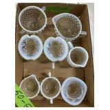 MOONSTONE OPALESCENT HOBNAIL LOT SEE DETAILS