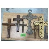 CROSSES, WOODEN ENAMEL ï¿½ ONE HAS CANDLES AND HOLYE