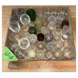 SHOT GLASSES, MINI VASES, GLASSWARE