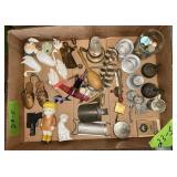 MINIATURES: MARBLES, OIL CANS, SWANS, TOYS, SCOOP
