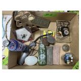 SMALL POCKET KNIVES, MARBLES, MOUNTAIN DEW BOTTLE