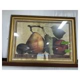 LARGE FRUIT PRINT FRAMED WITH ORNATE FRAME