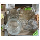 CLEAR GLASS PITCHERS X5