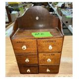 WOODEN 6-DRAWER SPICE CABINET