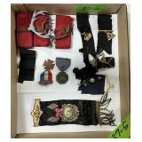 VARIOUS RIBBONS, MEDALS, PINS SEE DETAILS