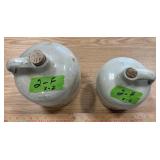 STONEWARE JUGS WITH CORKS X2