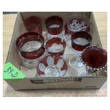 EARLY AMERICAN PRESSED GLASS RUBY SOUVENIR GLASS