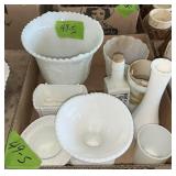 MILK GLASS PIECES: VASES