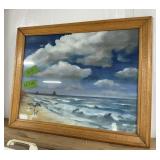 OCEAN SCENE IN WOODEN FRAME