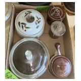 STONEWARE CHEESE OR BUTTER CROCKS, BAKING DISHES