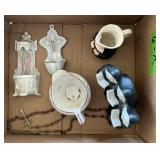 RELIGIOUS FIGURINES, ROSARY BEADS