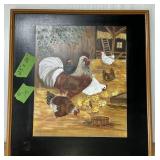 BARNYARD CHICKENS PAINTING