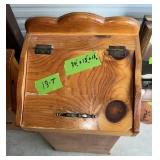 RUSTIC HANDMADE WOODEN TRASH BIN