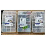 VARIETY OF BEADS IN PLASTIC ORGANIZERS X3