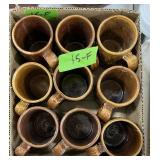 BENNINGTON ROCKINGHAM STONEWARE MUGS X9