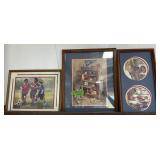 SET OF 3 "GO TEAM" PRINTS ï¿½ ONE MISSING GLASS