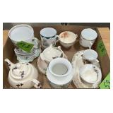 TEA TEACUPS, SAUCERS, TEAPOT