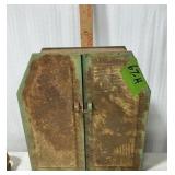 RUSTIC GREEN PAINTED METAL WALL HOME CABINET
