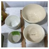SPLATTERWARE BOWL + 3 OTHER STONEWARE BOWLS