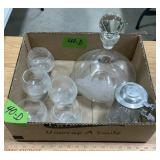 TOSCANY ETCHED CLEAR GLASS ETC LOT SEE DETAILS!