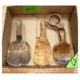 HAND CARVED WOODEN SCOOPS/PADDLES ï¿½ RUSTIC