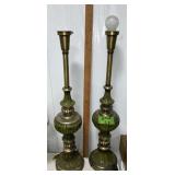 REMBRANDT 2 ROSE TABLE LAMPS ï¿½ HEAVY ï¿½ UNTESTED