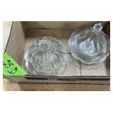 KRYS-TOL PRESSED GLASS BUTTER DISH W STARBURST, ET