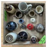 SMALL STONEWARE JUGS & CROCKS X14