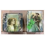 DECORATIVE COLLAR BOXES WITH COLLARS X2