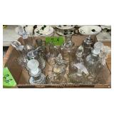 CLEAR GLASS OIL AND VINEGAR CRUETS ï¿½ 14 PC