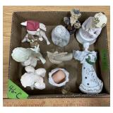 ANGEL FIGURINES, GIRL AND BIRD MUSIC BOX FIGURINES