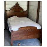 VICTORIAN OAK 3/4 BED FRAME ï¿½ ADAPTED FOR FULL-SIZ