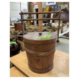 WOODEN FIRKIN BUCKET/PRIMITIVE SUGAR BUCKET