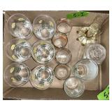 GLASSES WITH FLOWER DESIGN, ORANGE JUICE GLASSES