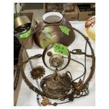 RETRACTABLE OIL LAMP CONVERTED TO ELECTRIC HANGING