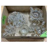 U.S. GLASS BULLSEYE AND DAISY TABLE SET MISSNG LID
