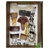 HAIR COMBS: VINTAGE COSTUME JEWELRY