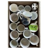 COFFEE MUGS, A TOOTHBRUSH HOLDER