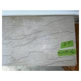 HEAVY STONE TABLE TOP WITH GREEN METAL LEGS
