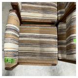 WOODEN DINING CHAIRS, PADDED SEAT & BACK X6