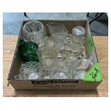 CLEAR GLASSWARE ï¿½ SUGAR, CREAMERS ï¿½ ONE GREEN