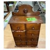 WOODEN SPICE CABINET W 8 SMALL DRAWERS