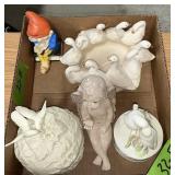 DECORATIVE BIRDS, ANGEL FIGURINES, LEAF GLASSES