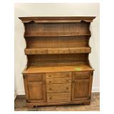 MIDCENTURY, MAPLE BUFFET W HUTCH 54"X71"TX18"D