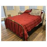 METAL FRAME BED W SEALY MATTRESS QUEEN SIZE