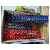 SOCKET ORGANIZERS+ ASSORTED SOCKETS, RATCHET