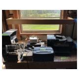 ZEBRA ZT230 SHREDDER OFFICE JET 6500A ALL ON TABLE